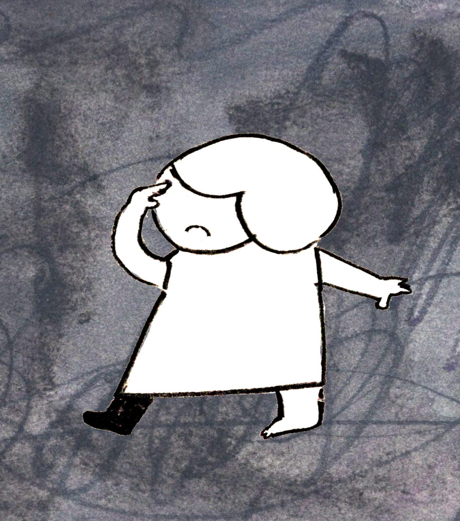 【イラスト】もやがかかった場所で、必要なことを探す森田さん