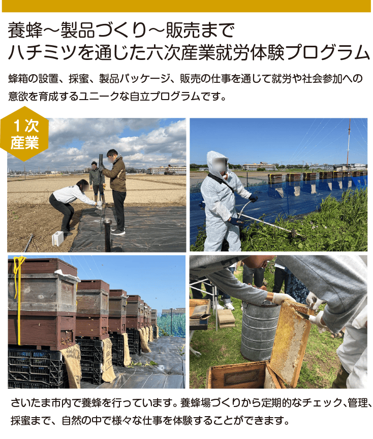 【画像】養蜂から販売までのプロセスが示されている